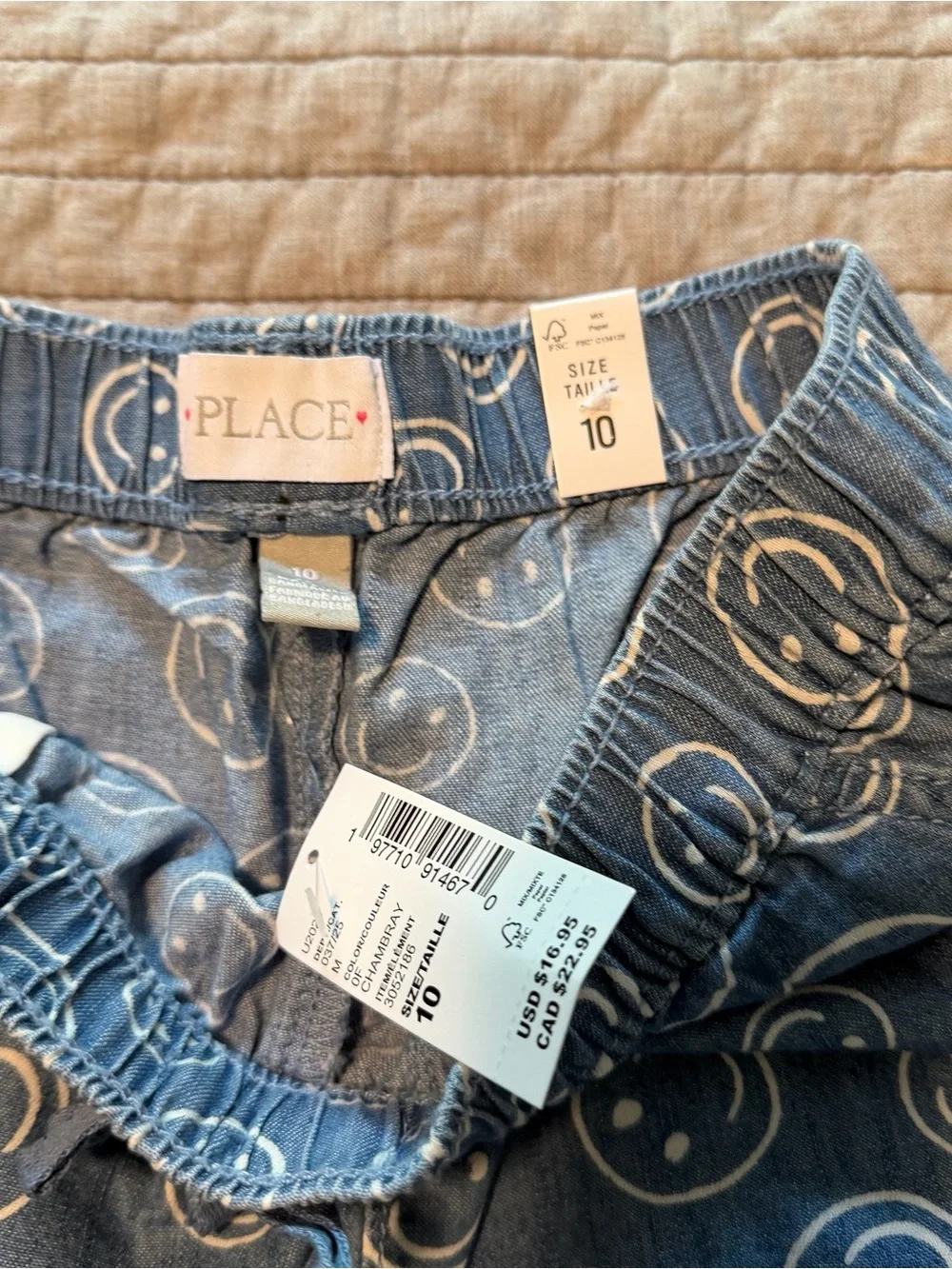 NWT The Children's Place Blue Smiley Face Shorts